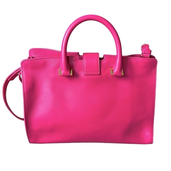 Yves Saint Laurent Monogram Small Cabas Chyc Tote in Fuchsia Pink - Picture 2 of 10
